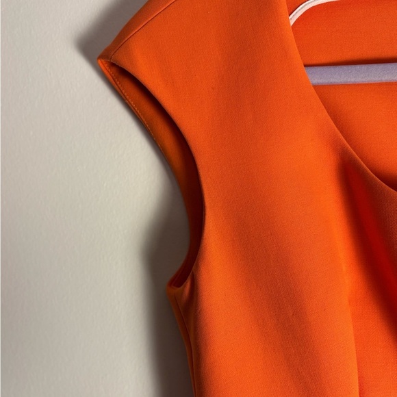 Fendi Orange A-Line Midi, Scoop Neck & Sleeveless, Cocktail Dress - Picture 4 of 9